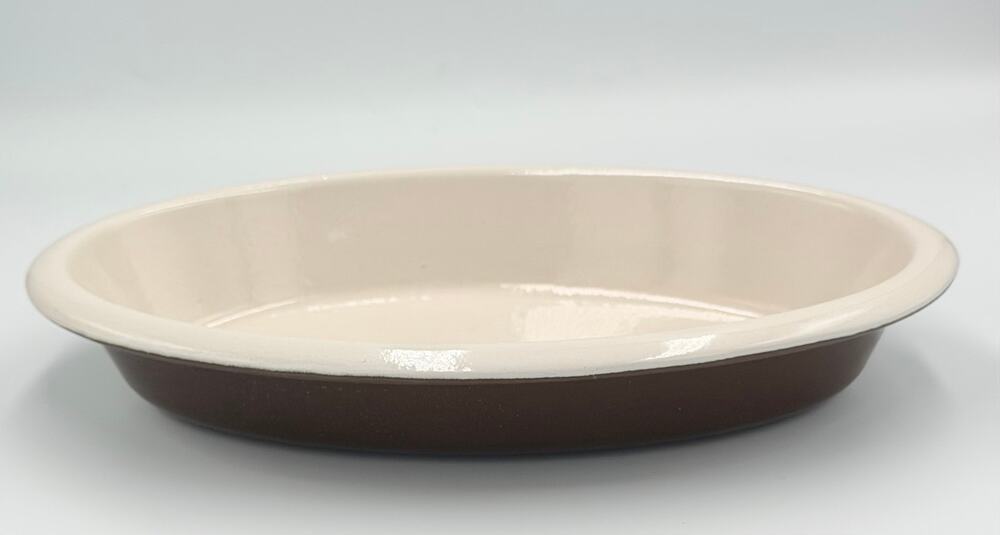 Le Creuset #24 Brown Enameled Cast Iron Oval Au Gratin Casserole Baking Dish